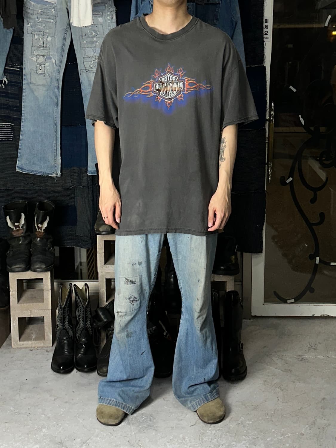 00's USA Made 할리 데이비슨 티셔츠 빈티지 할리티 상품이미지2