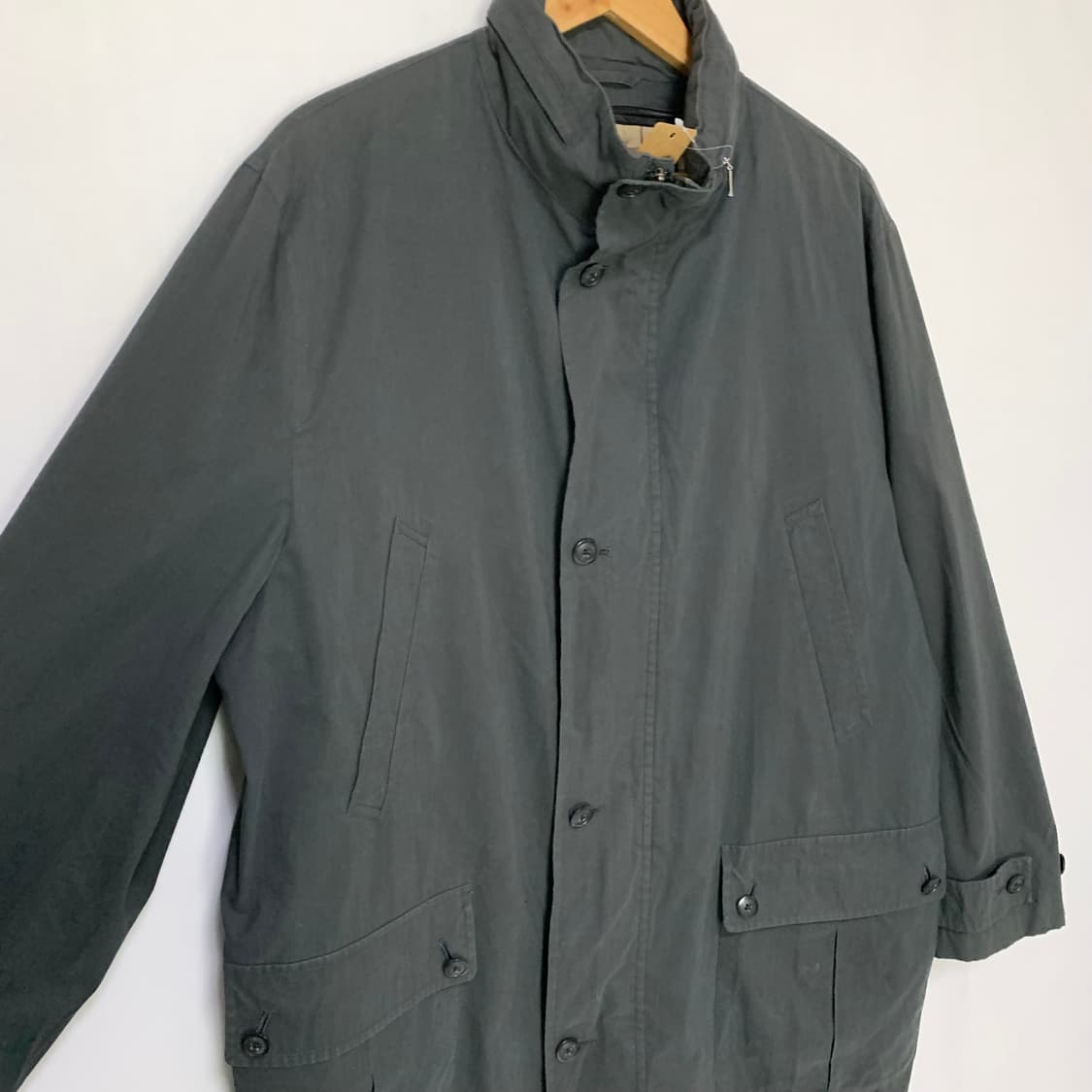 버버리 빈티지 야상 하프코트 기장 점퍼 자켓 차콜 남녀공용 L 상품이미지3