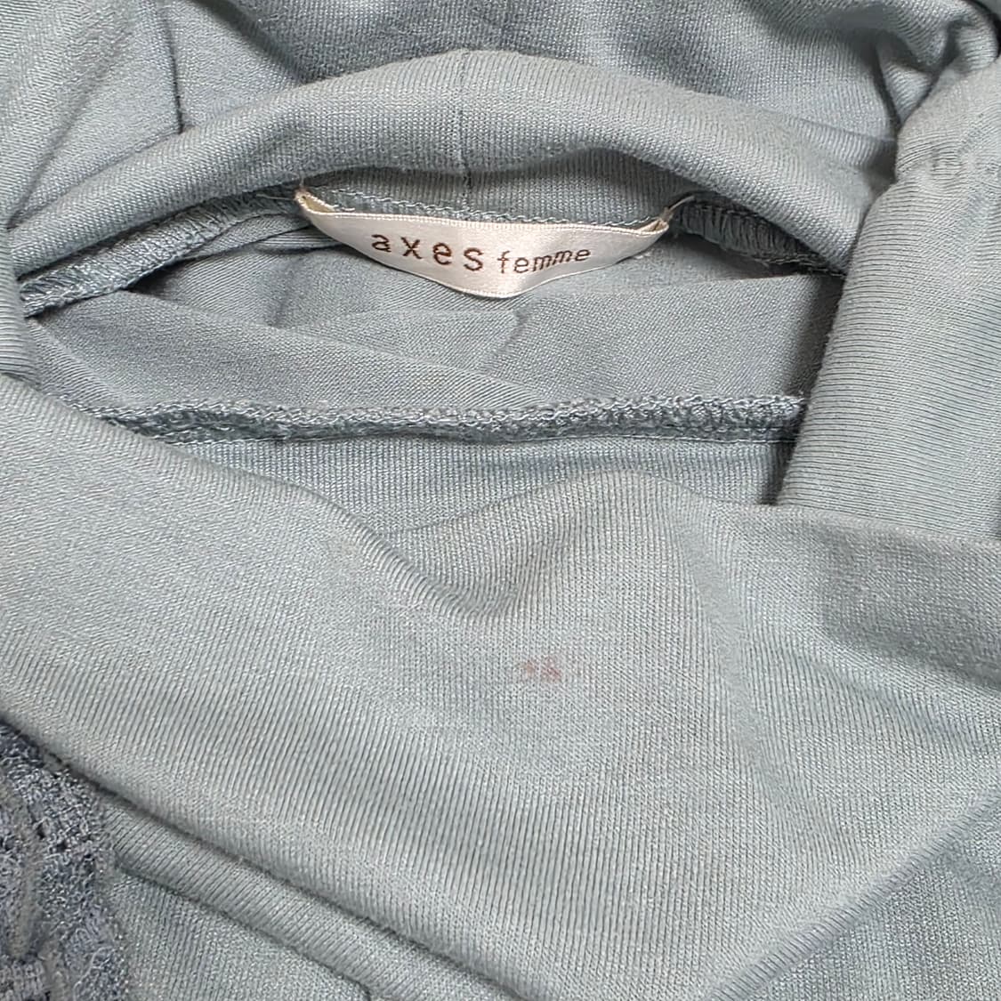 엑시즈팜 일본빈티지)양산형 민트그린모리걸 레이스 큐빅 폴라긴팔티셔츠 상품이미지4