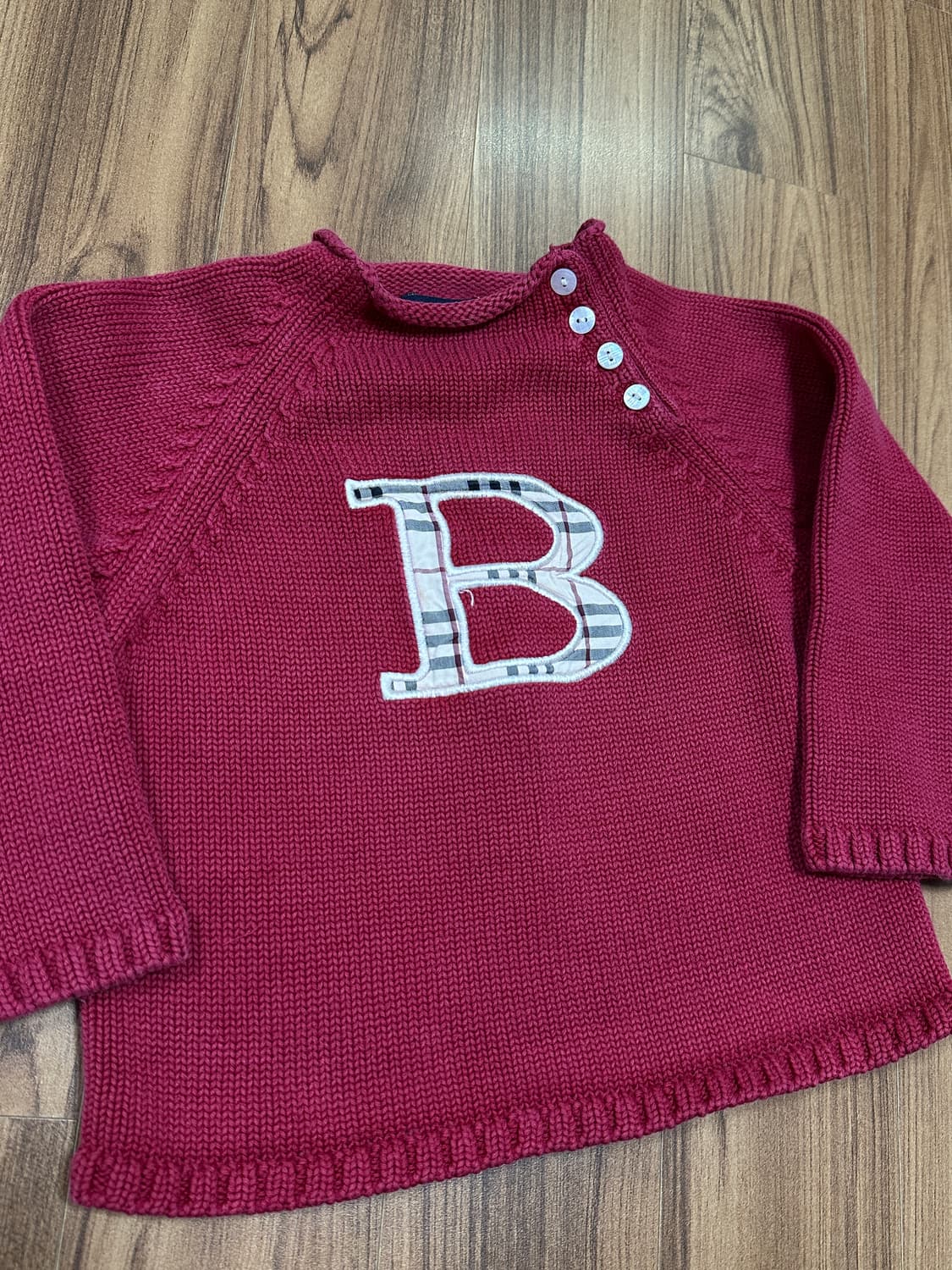 버버리 베이비 버건디색 스웨터 2 상품이미지3