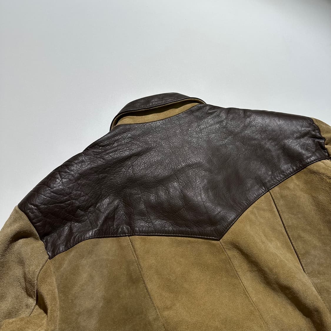 Pelle Cuir 스웨이드 배색 레더 블루종 봄버 상품이미지8