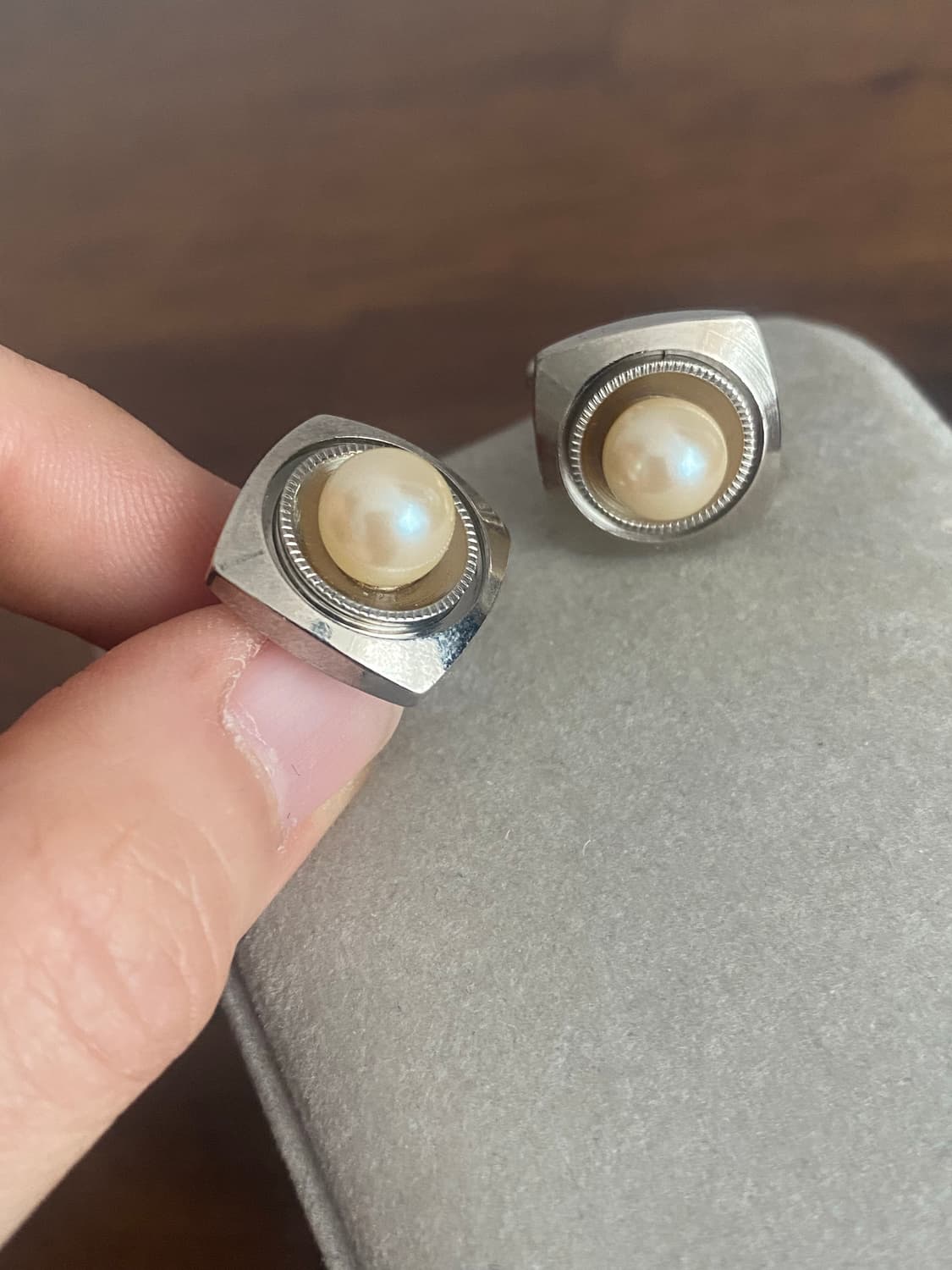빈티지 악세서리 진주 커프링크스 상품이미지2