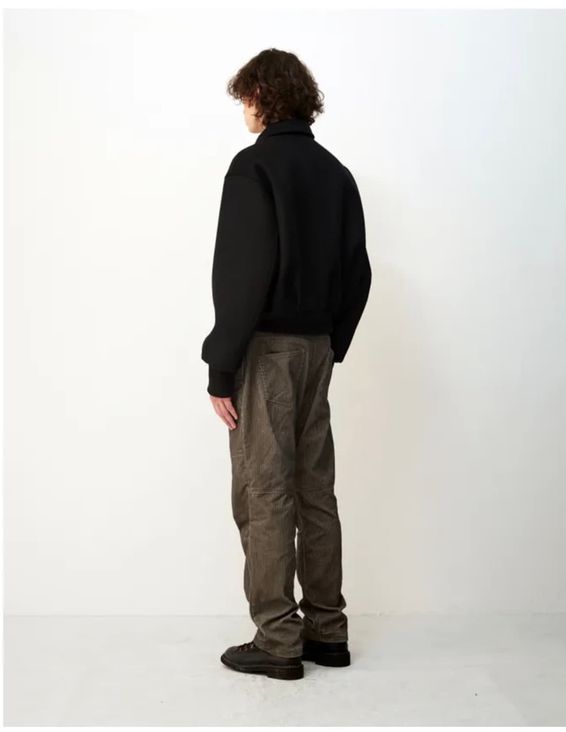 (L) 쿠어 프린티드 패널 코듀로이 팬츠 (투톤그레이) 판매 상품이미지3