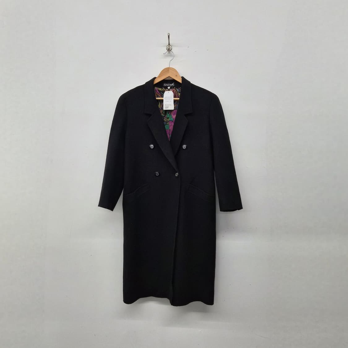 캐시미어 100% 검정색 더블 롱코트 여성 M 상품이미지1