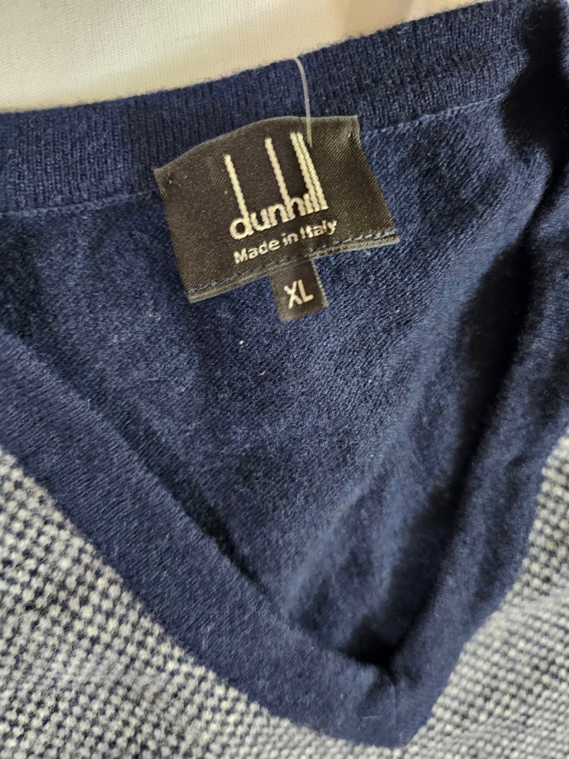 [XL] 던힐 네이비 V넥 니트 스웨터 상품이미지2
