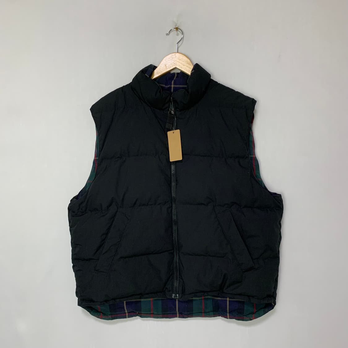 에디바우어 블랙 패딩 조끼 체크 안감 빈티지 베스트 상품이미지1