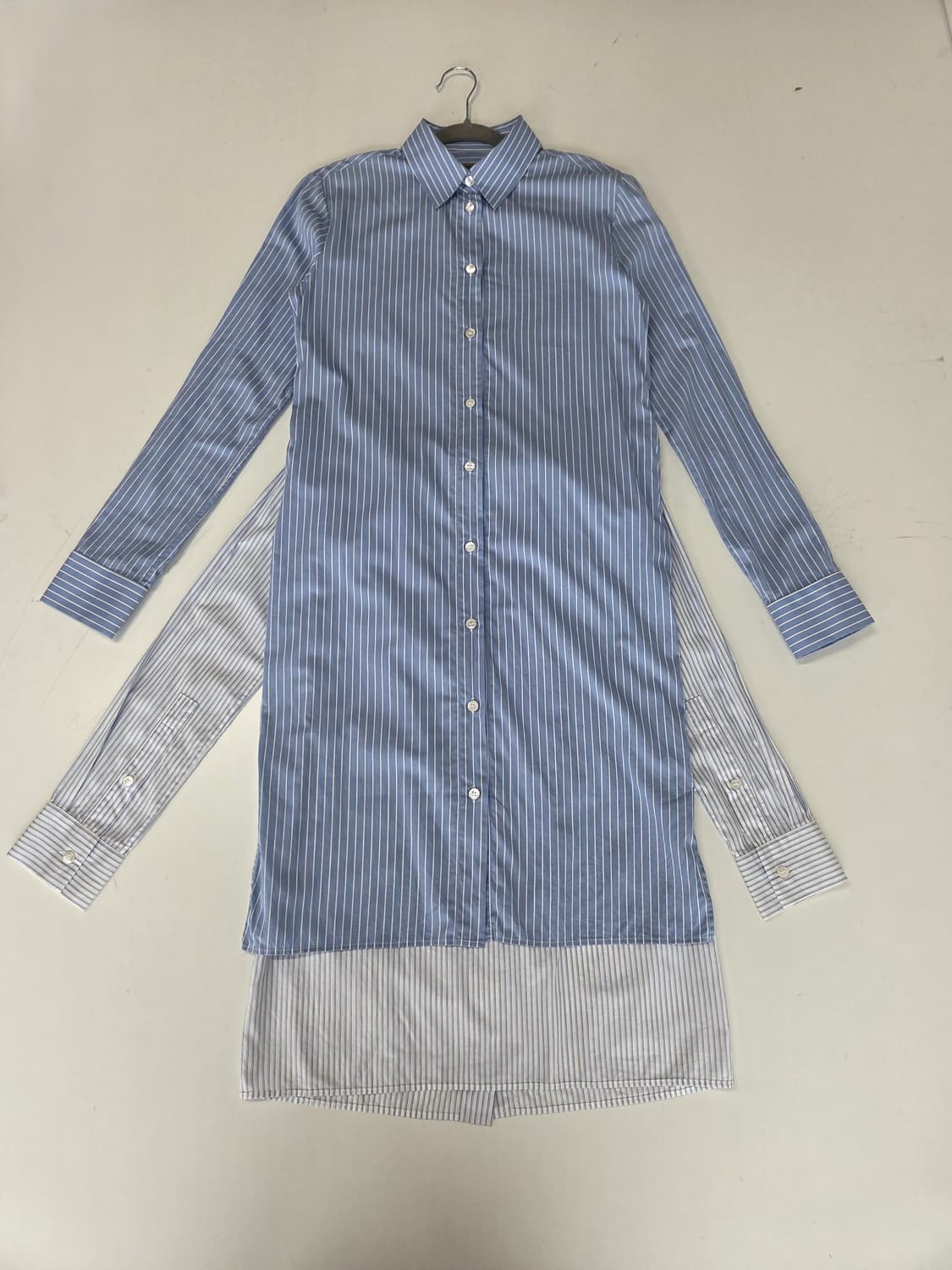 메종마르지엘라 스트라이프 셔츠 원피스 블루 38 상품이미지4