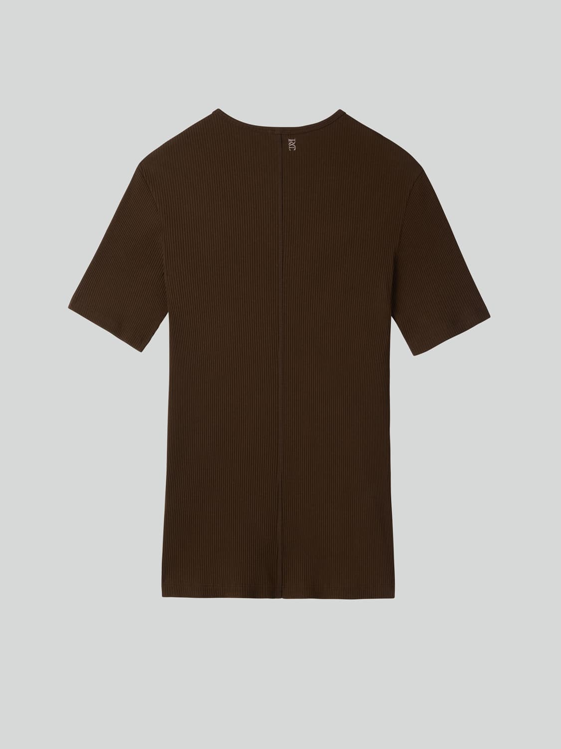 렉토 26SS 골지 립 저지 져지 탑 반팔 티셔츠 카키 브라운 상품이미지4