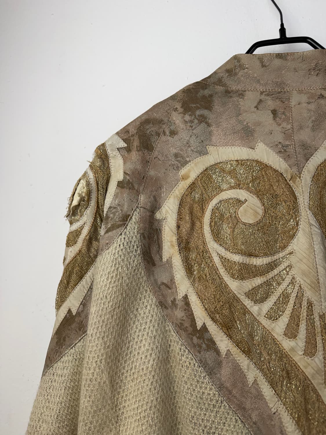 70s 로베르토 카발리 레더 믹스드 니트 블루종 상품이미지7