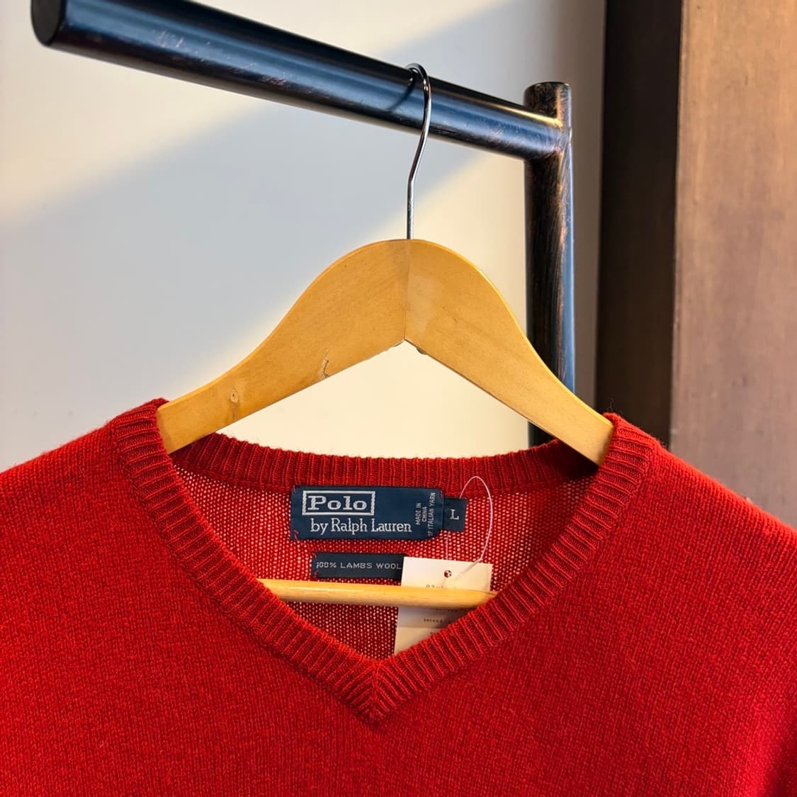 15889 - 폴로 랄프로렌 레드 브이넥 울 니트 (램스 울 100%) 상품이미지4