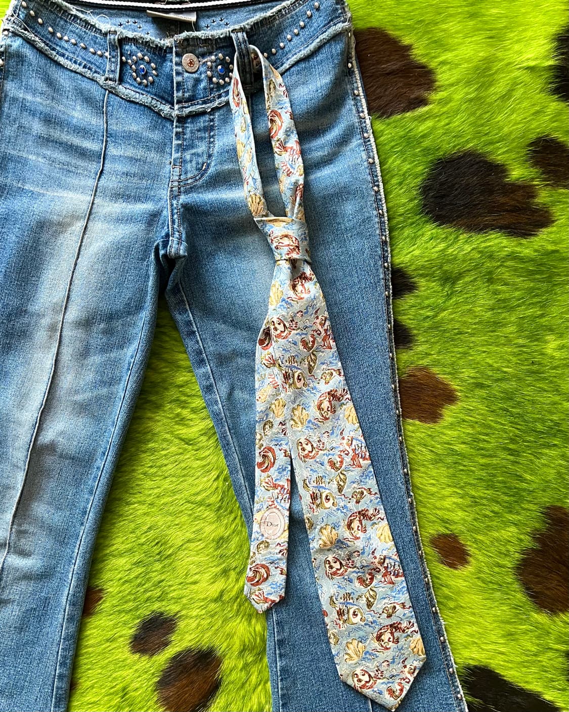 1980-90s Old DIOR France Made Silk Tie 상품이미지3