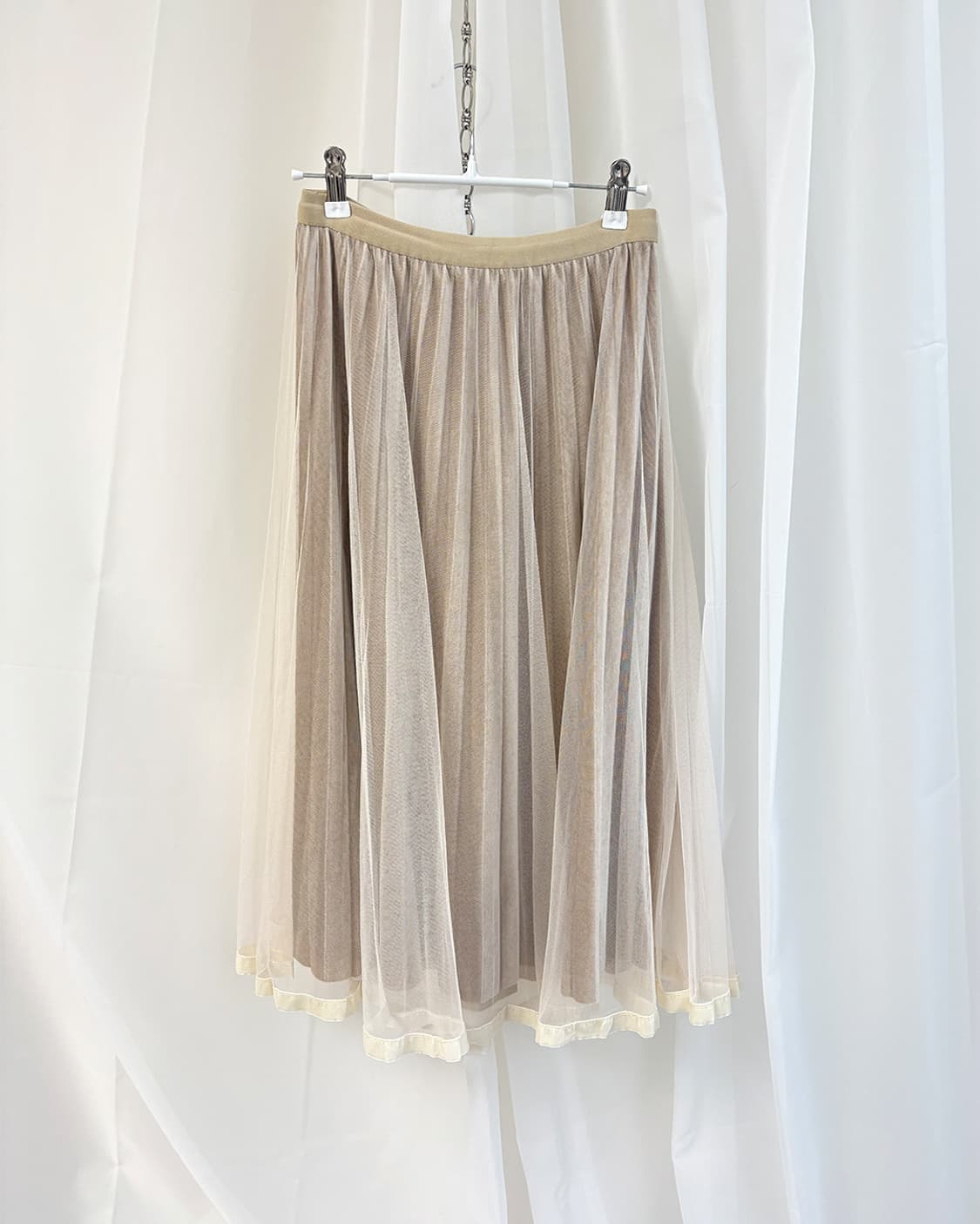 bei mesh velour pleated long skirt 상품이미지4