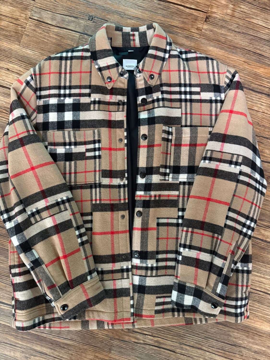 버버리 패치워크 울 오버셔츠 자켓 상품이미지4