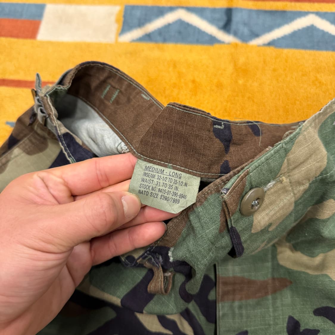 M/L 90s 우드랜드 카모 패턴 오리지널 미군 카고 팬츠 N 상품이미지5