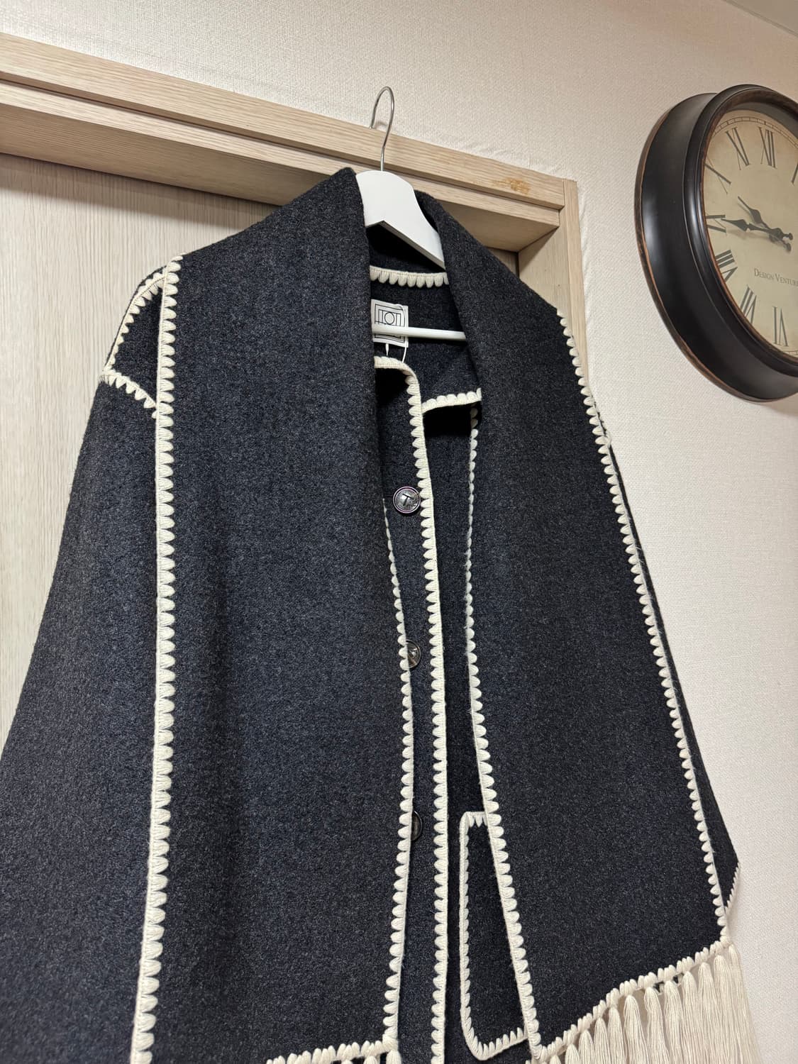 토템 스카프 코트 그레이 멜란지 새상품 상품이미지3