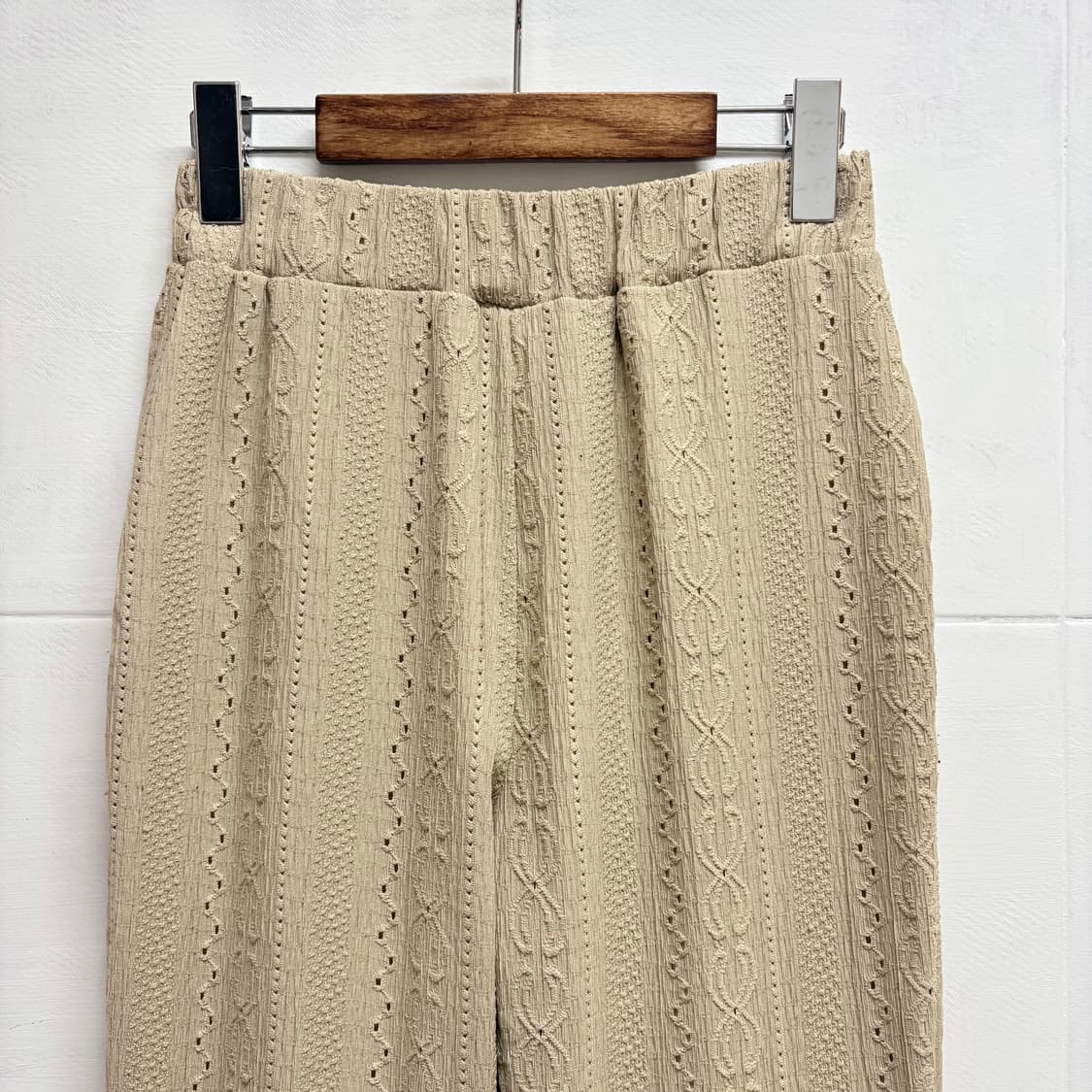 베이지 펀칭 레이어드 밴딩 부츠컷 팬츠 L JPN 상품이미지2