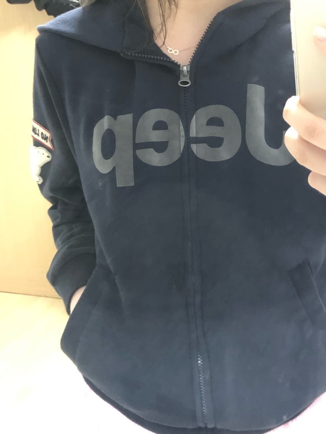 지프 폴라베어 와펜 후드집업 상품이미지3