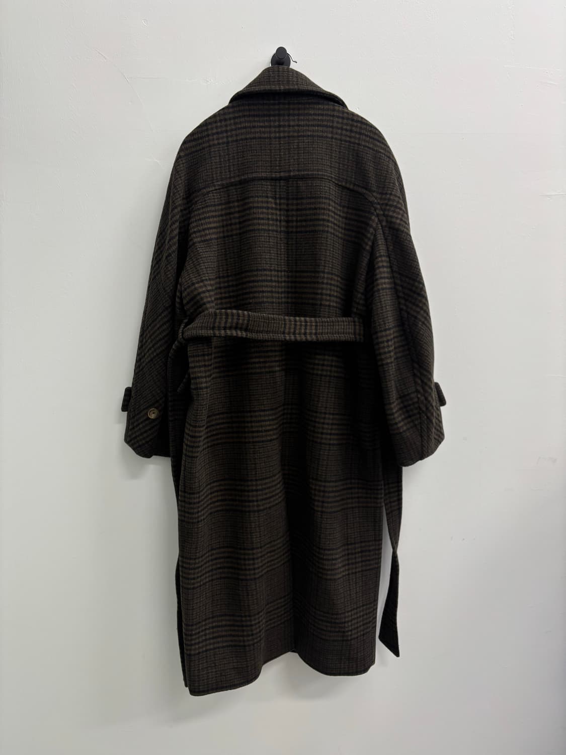 모한 MOHAN 체크 더블 브레스티드 롱 코트 상품이미지7