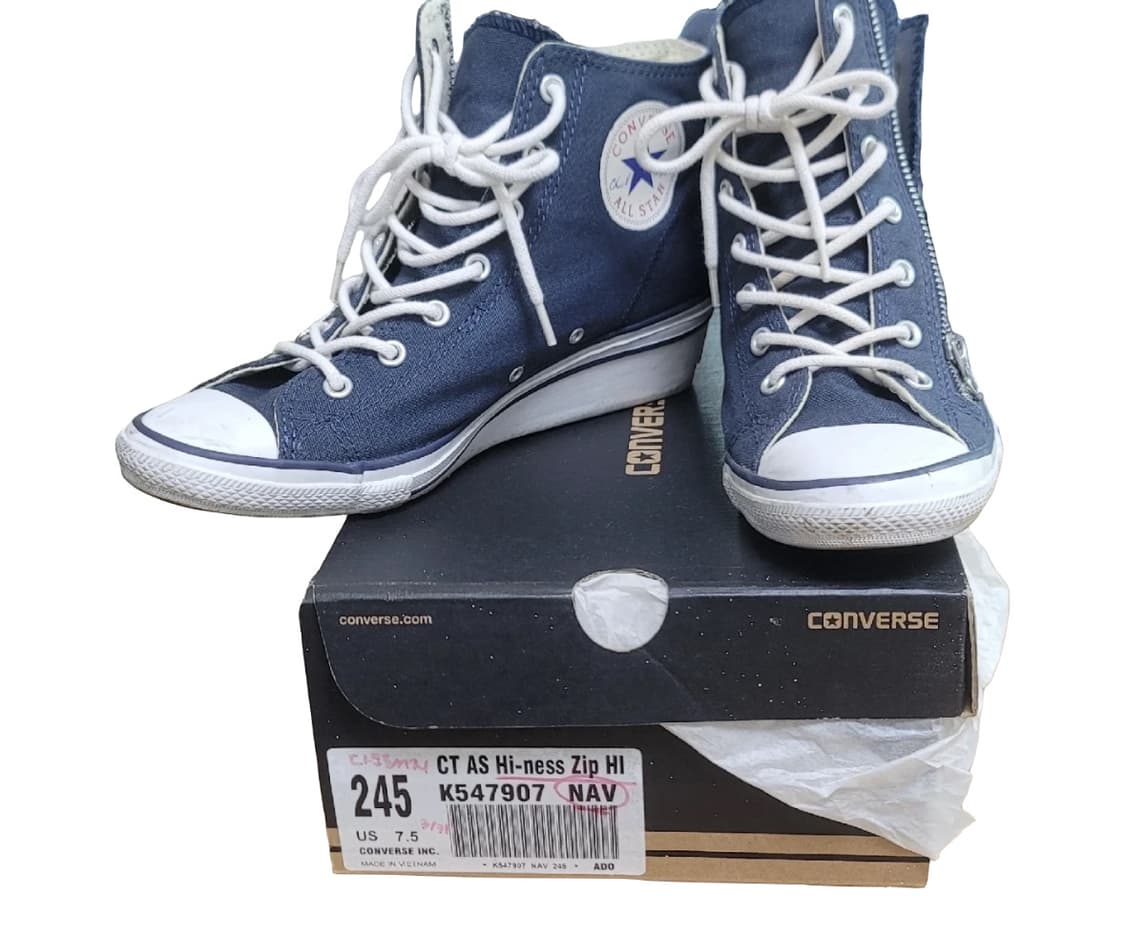 컨버스 하이 웨지힐 네이비 상품이미지1