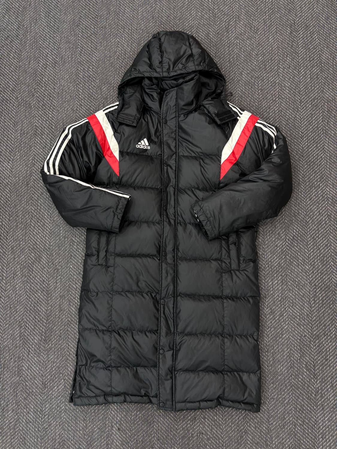 아디다스 삼선 롱패딩 블랙 상품이미지1