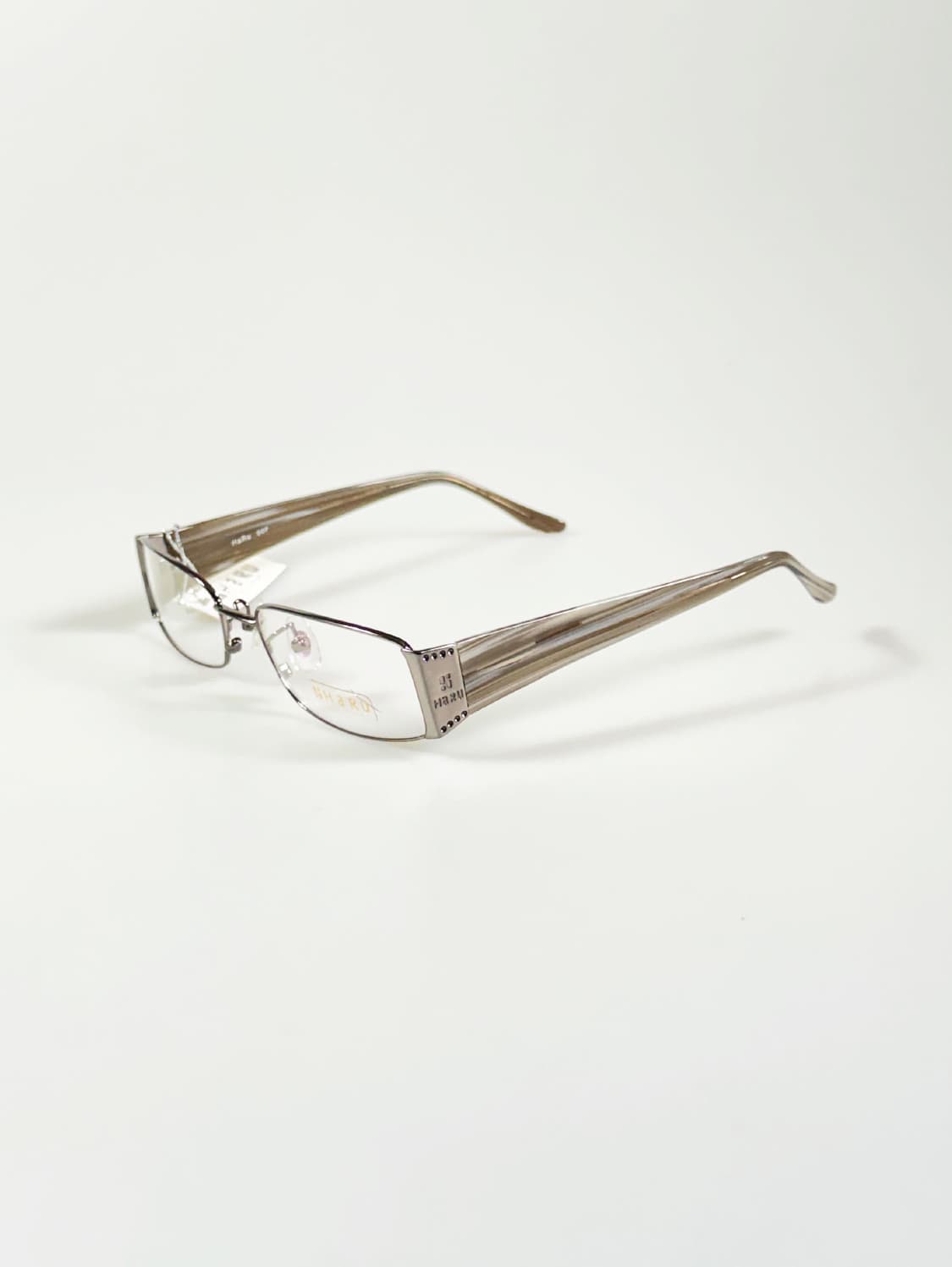 HARU 건메탈 슬림 스퀘어 프레임 빈티지 안경 상품이미지3