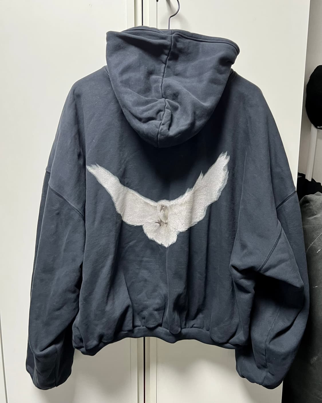 [M] 이지 갭 엔지니어드 바이 발렌시아가 도브 후드 워시드 블랙 상품이미지1