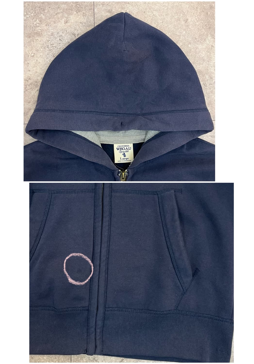 후아유 후드집업 네이비 L #csz3826 상품이미지6