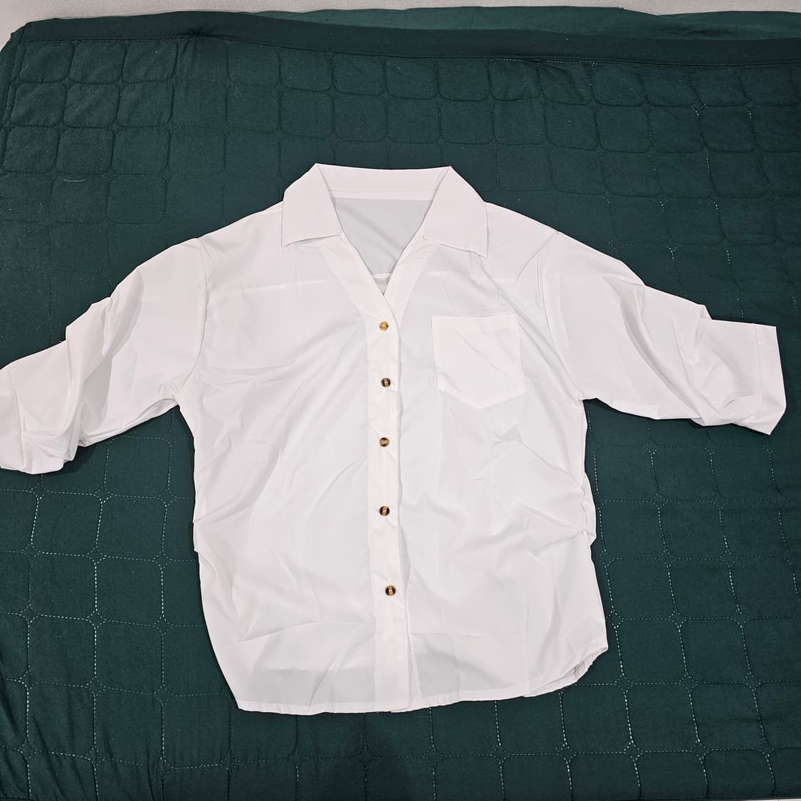 [새상품] 브이넥 셔링 7부 셔츠 상품이미지3