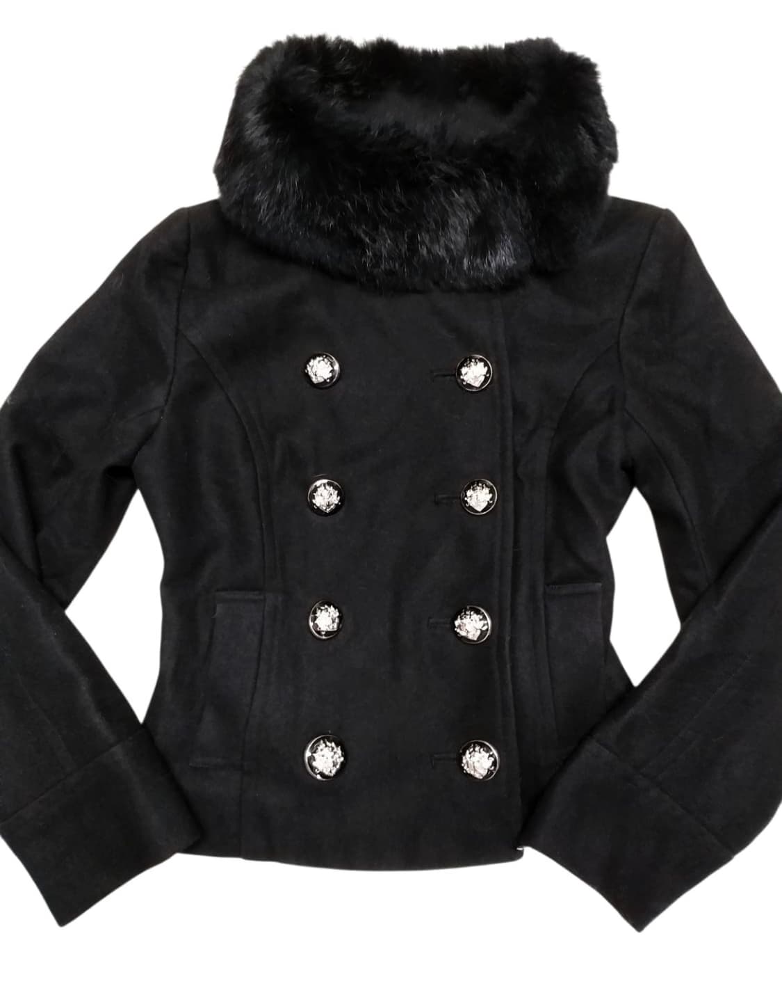 잉그니 로맨틱 고스 고딕 공겜여주 블랙 숏코트  퍼자켓 일본빈티지 일브 상품이미지1