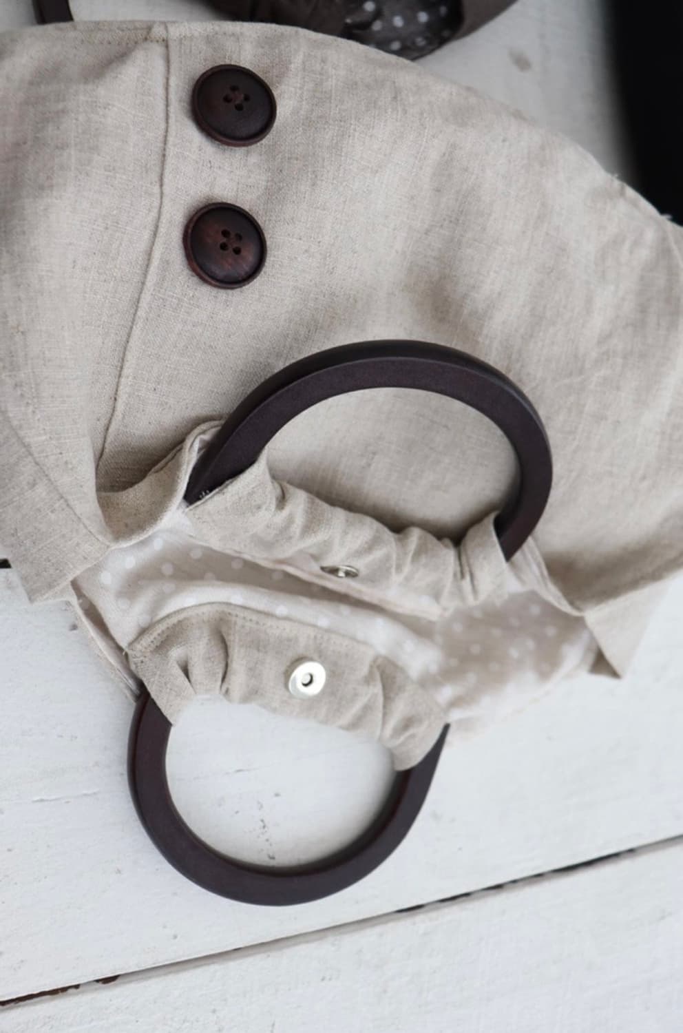 humoo 아티잔 무드 단추 포켓 가방 상품이미지4