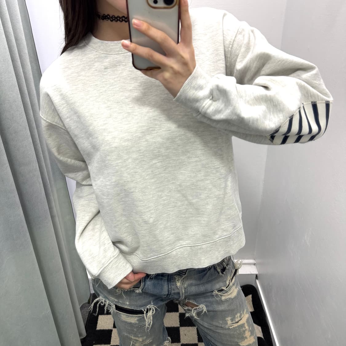 세인트제임스 그레이 암패치 스웻셔츠 상품이미지2