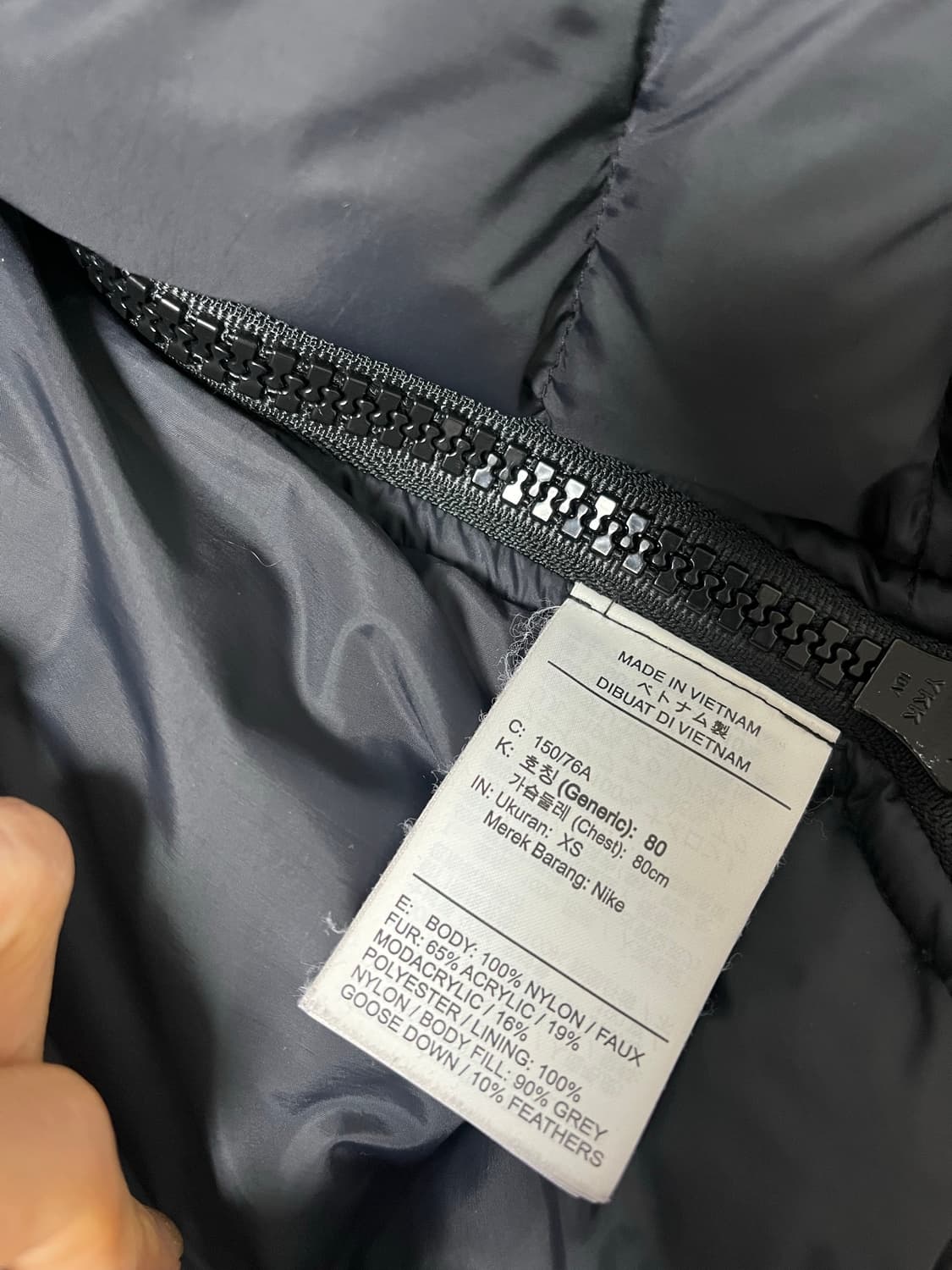 Sacai x Nike 퍼 자켓 블랙 (XS) 상품이미지6