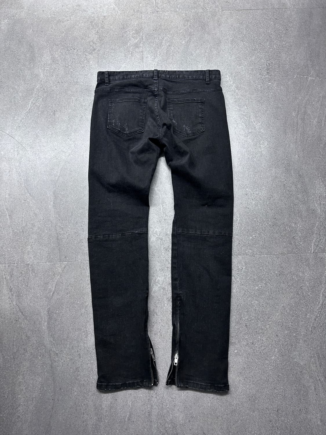 블랙 디스트로이드 지퍼 디테일 데님 상품이미지7