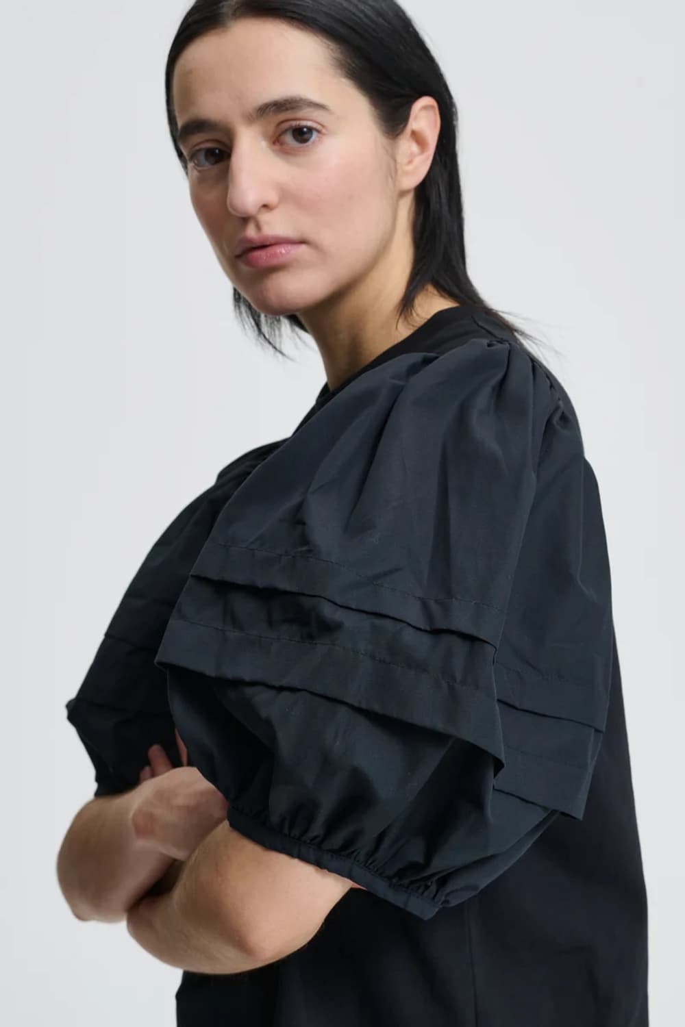 [M]세실리에 반센 BEN 퍼프 블라우스/네이비 상품이미지3