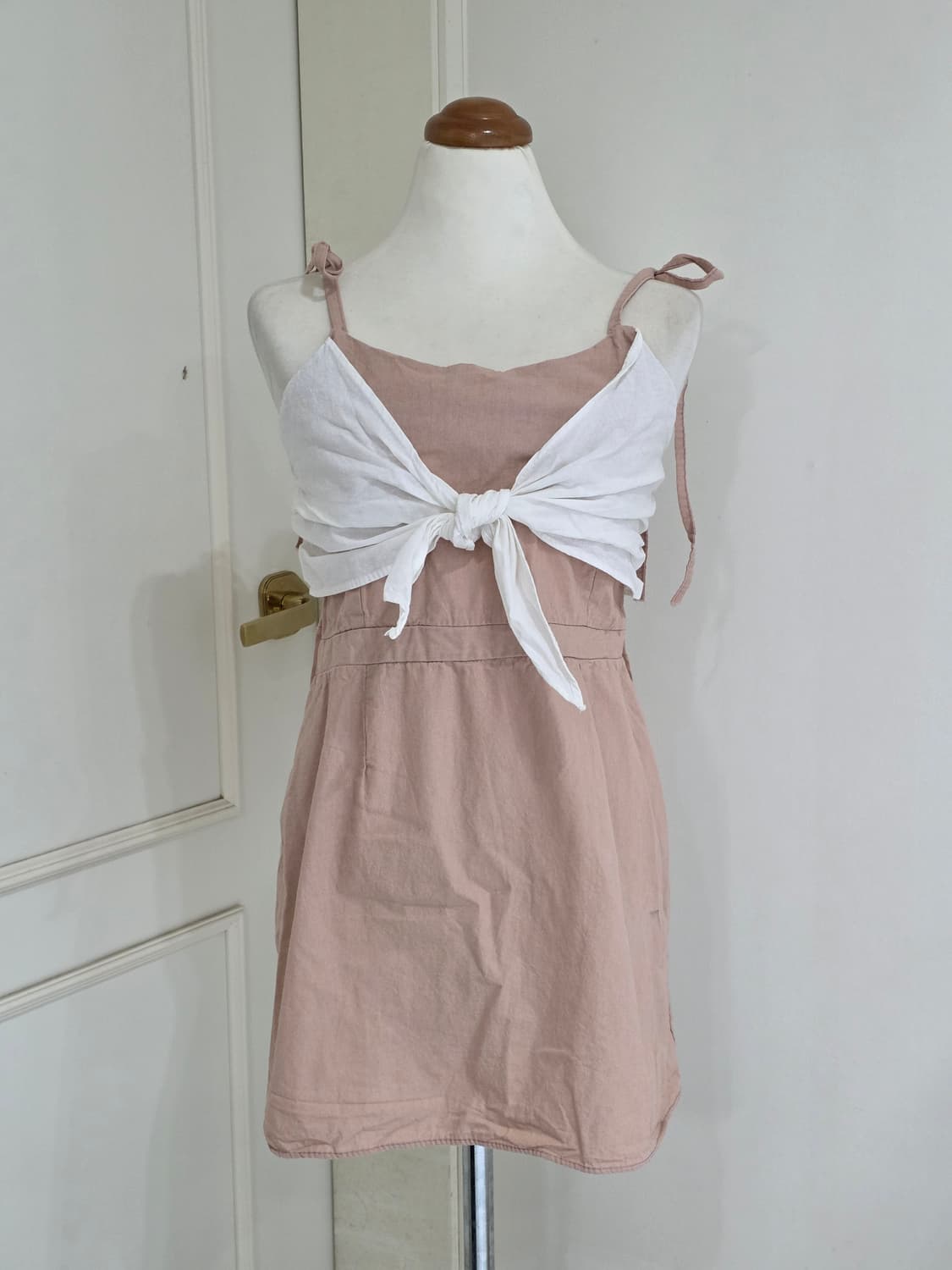 빈티지)페어리계 히메갸루 화이트 핑크 빅리본 원피스셔츠볼레로 코디세트 상품이미지5