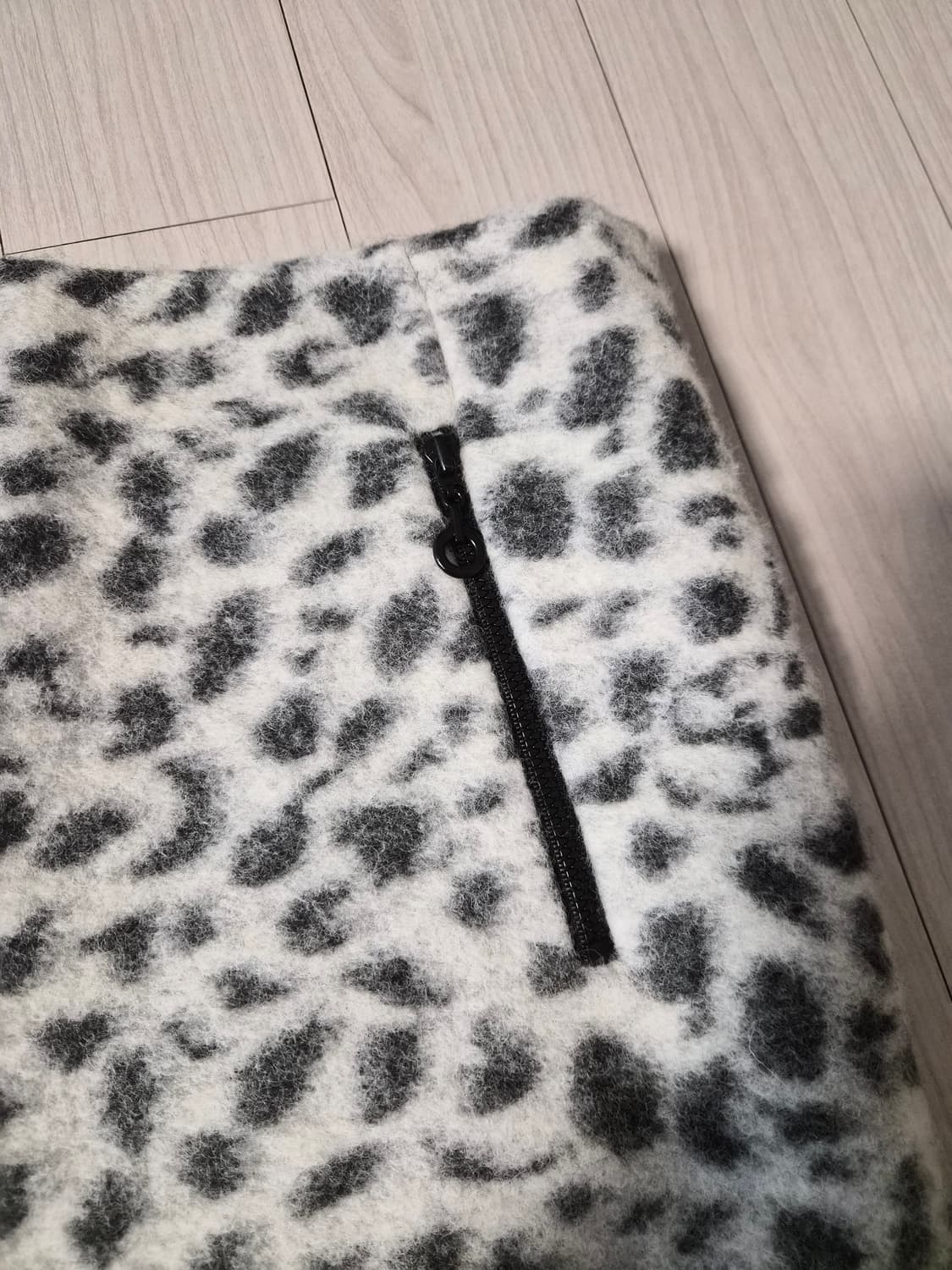 리스트 더블 지퍼 호피 스커트 상품이미지4