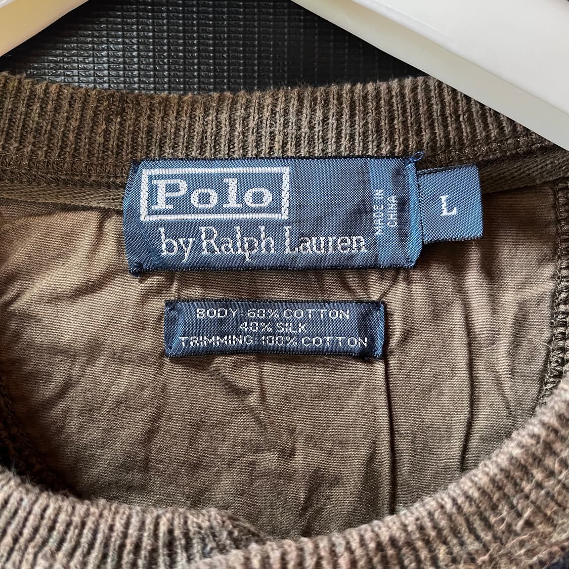 아카이브 폴로 랄프로렌 멀티 스트럭쳐 자카드 코튼/실크 카모 헨리넥 상품이미지2