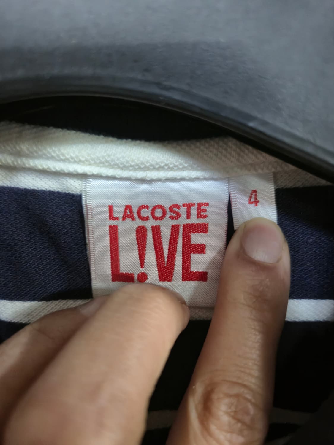 라코스테 스트라이프 반팔 폴로티 네이비 상품이미지8