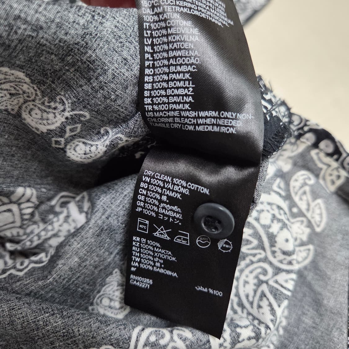 [XL] H&M 페이즐리 하와이안 반팔 셔츠 상품이미지7