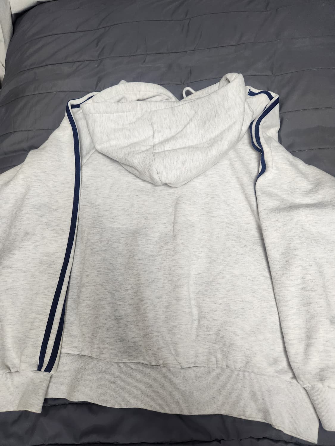 크로스드레슬리 빅스타 메란지 멜란지 그레이 백염 기모 후드티 1 상품이미지3