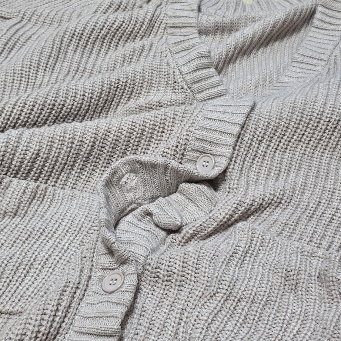 GRL 일본빈티지) 히메라떼갸루st 아크릴 니트 브이넥 로맨틱 가디건 상품이미지4