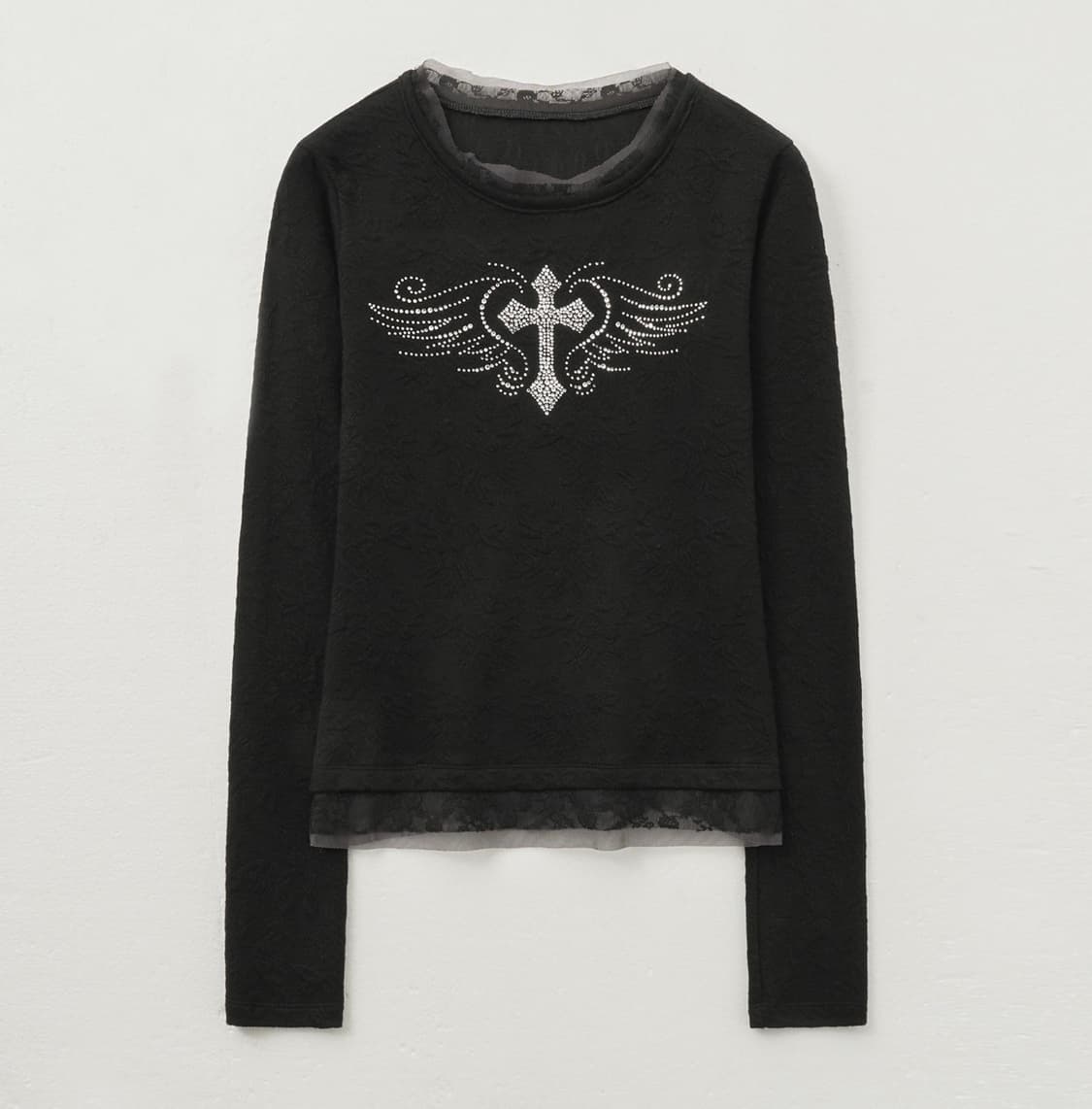 헬레네파리스 엔젤 크로스 큐빅 레이스 롱 슬리브 상품이미지1