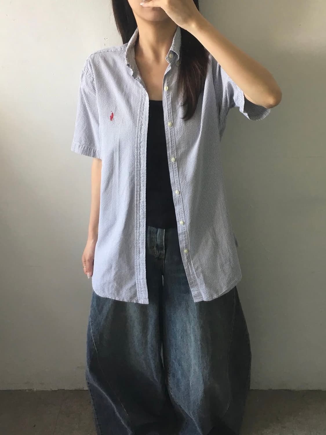 폴로 랄프로렌 스트라이프 반팔 셔츠 상품이미지1