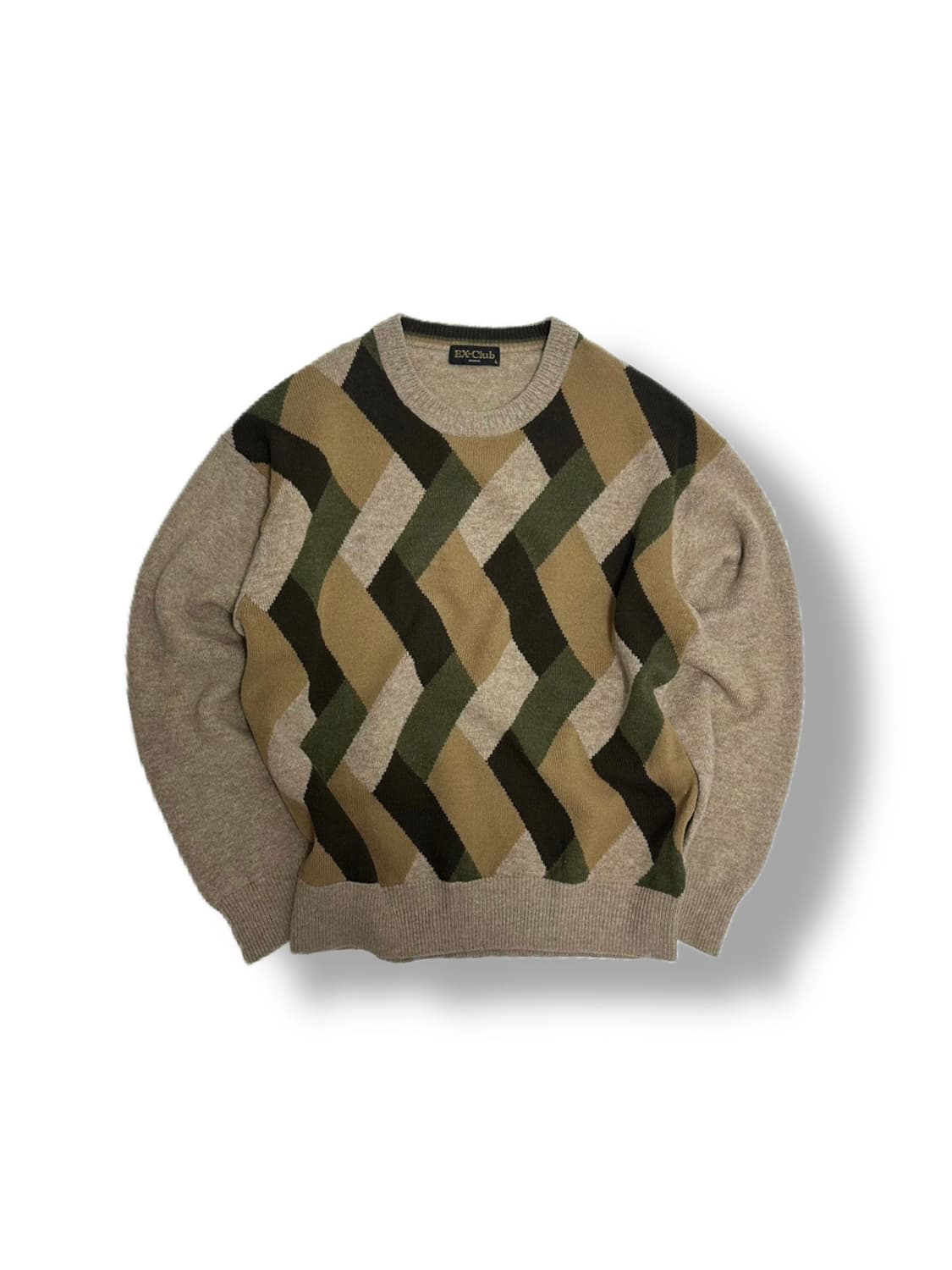 EX-Club 패턴 울 니트 상품이미지1