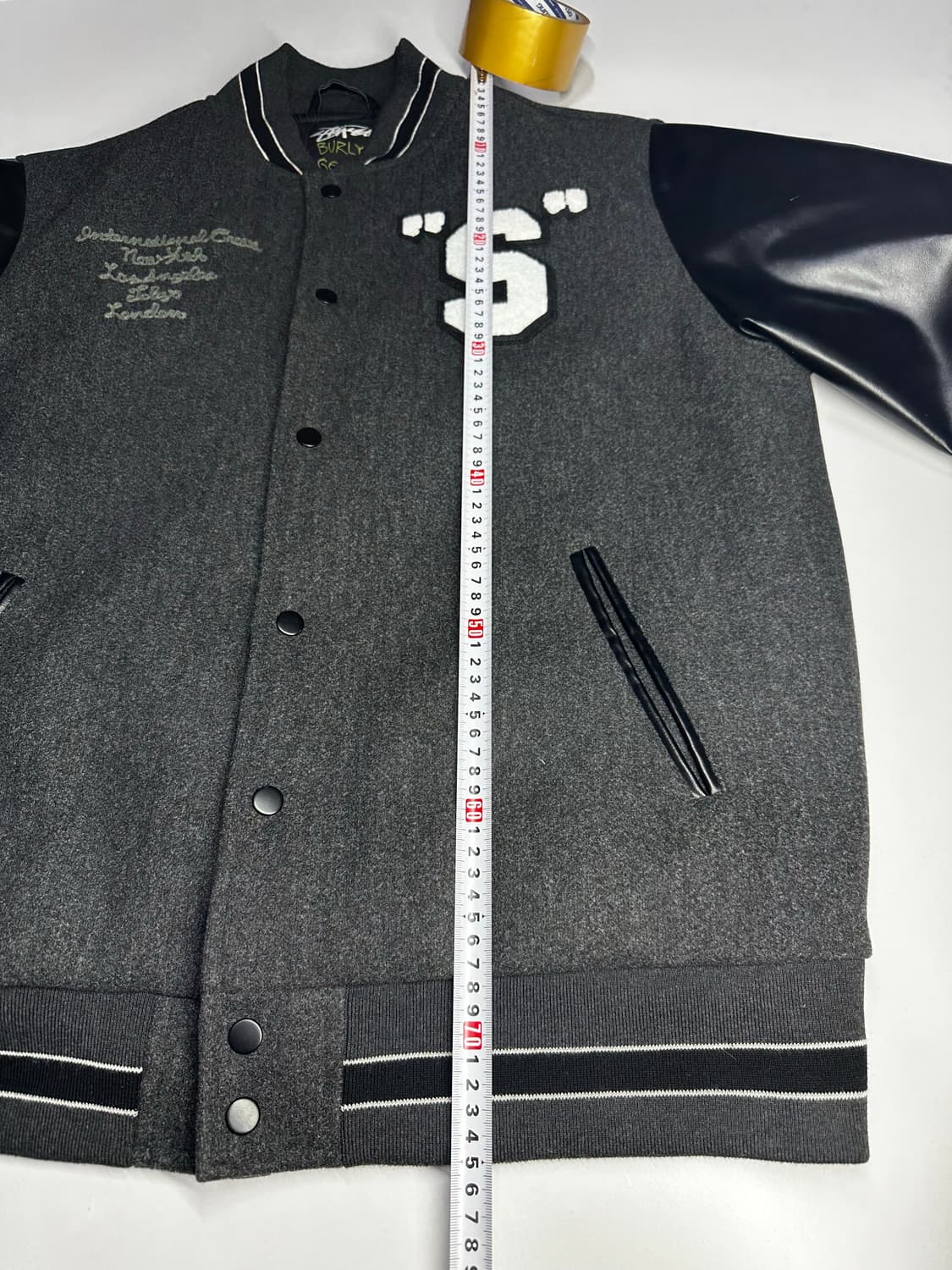 스투시 S로고 바시티 자켓 블랙 XL 상품이미지10