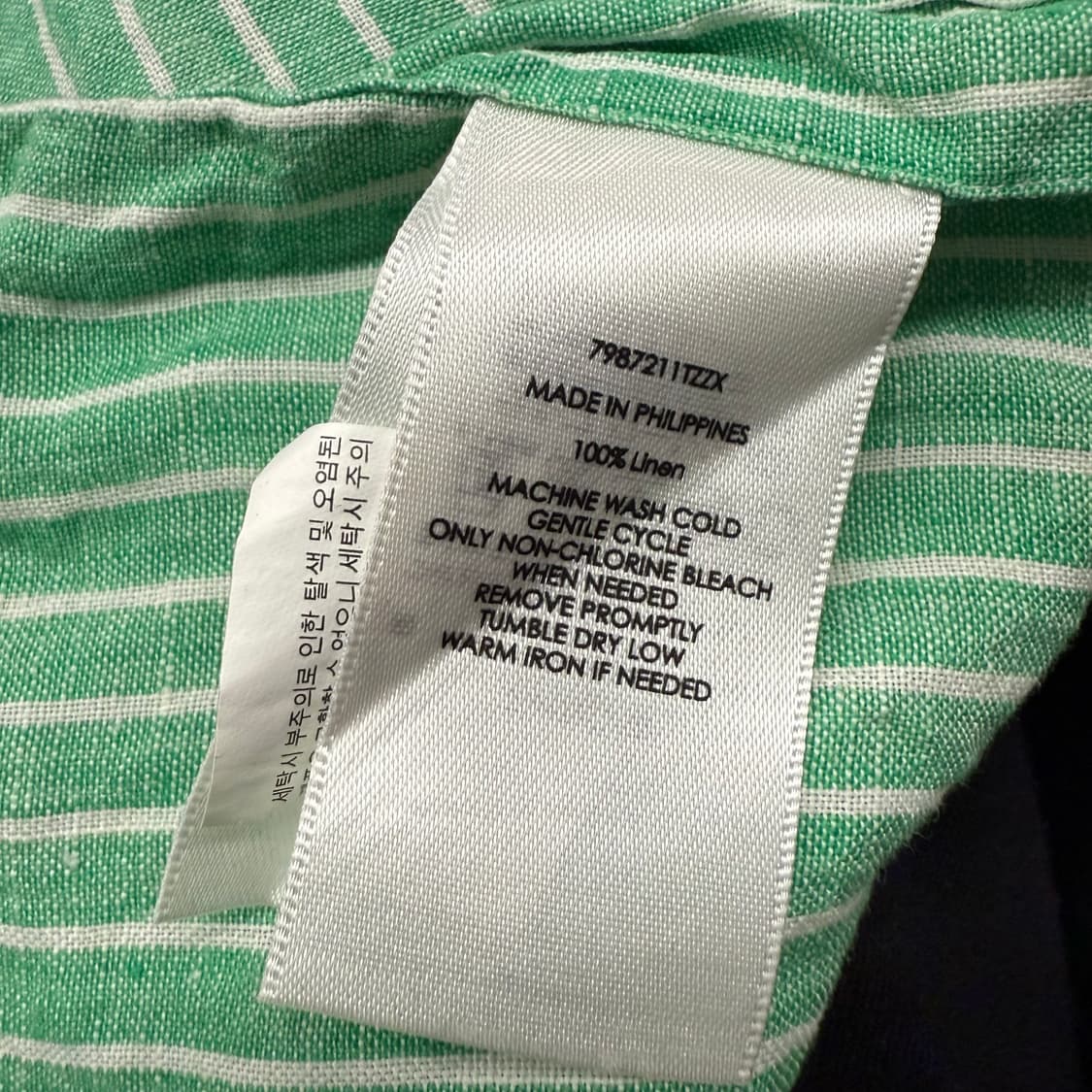 [정품/L] 폴로 랄프로렌 스트라이프 셔츠 그린 b16 상품이미지6