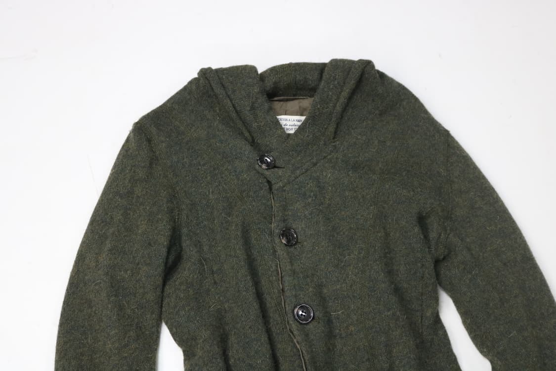 Pas de calais 파드칼레 빈티지 울 린넨 혼방 숄칼라 롱 가디건 상품이미지3