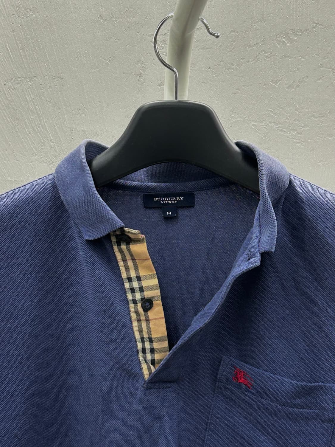 버버리 블랙라벨 네이비 긴팔 폴로셔츠 상품이미지4