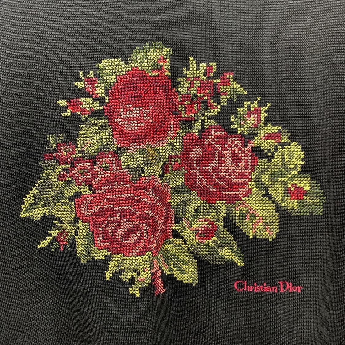 크리스챤 디올 블랙 로즈 자수 니트 베스트 상품이미지3