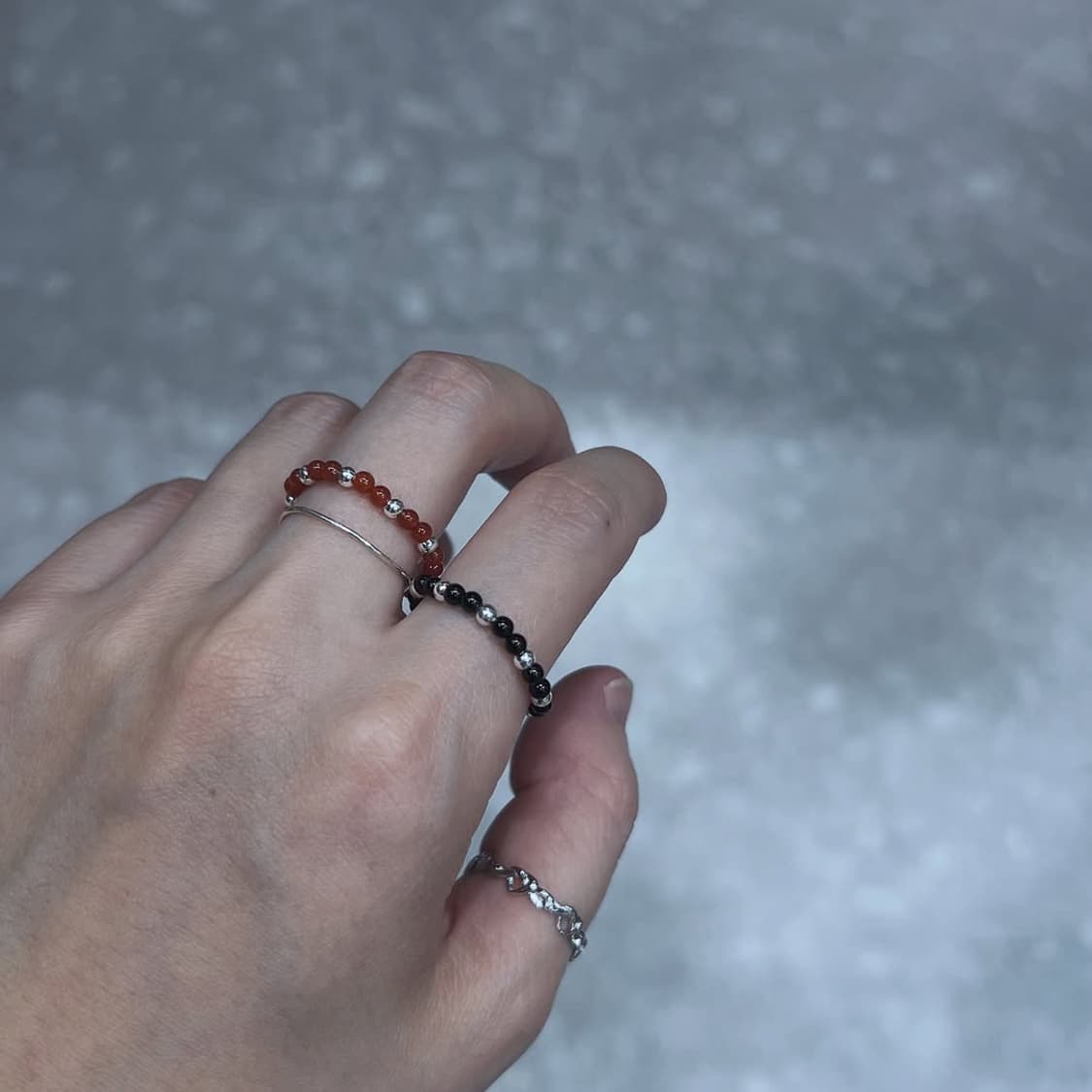 [silver]925실버 오닉스 텐션 반지 (Red/ 2color) 상품이미지5